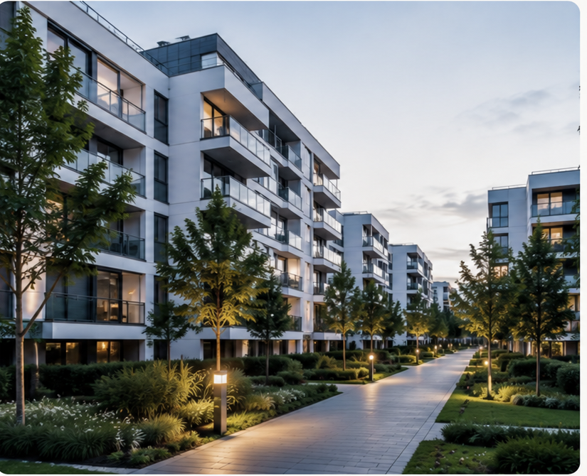 Modern residential property managed by Techiprop