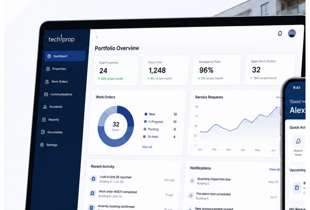 Property Pulse dashboard laptop