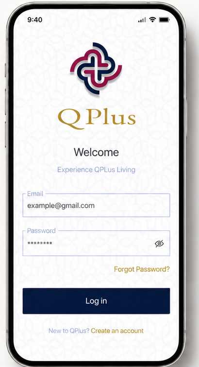 QPlus login screen preview